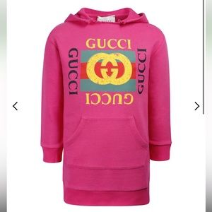 Kids Gucci hoodie sweatshirt dress in pink